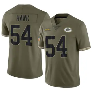 A.J. Hawk Green Bay Packers Youth Limited 2022 Salute To Service Nike Jersey - Olive