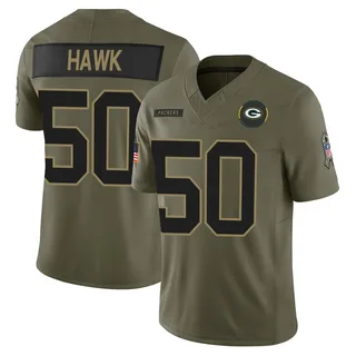 A.J. Hawk Green Bay Packers Youth Limited 2025 Salute to Service Nike Jersey - Olive