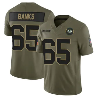 Aaron Banks Green Bay Packers Youth Limited 2025 Salute to Service Nike Jersey - Olive
