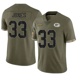 Aaron Jones Green Bay Packers Men's Limited 2022 Salute To Service Nike Jersey - Olive