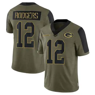 Aaron Rodgers Green Bay Packers Men's Limited 2021 Salute To Service Nike Jersey - Olive