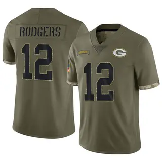 Aaron Rodgers Green Bay Packers Men's Limited 2022 Salute To Service Nike Jersey - Olive