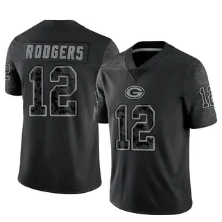 Aaron Rodgers Green Bay Packers Men's Limited Reflective Nike Jersey - Black