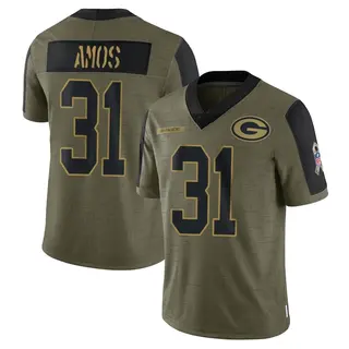 Adrian Amos Green Bay Packers Youth Limited 2021 Salute To Service Nike Jersey - Olive