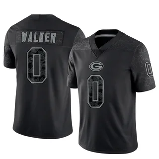 Arden Walker Green Bay Packers Men's Limited Reflective Nike Jersey - Black