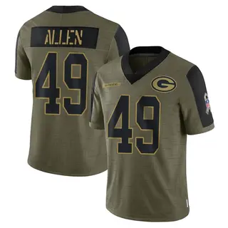 Austin Allen Green Bay Packers Youth Limited 2021 Salute To Service Nike Jersey - Olive