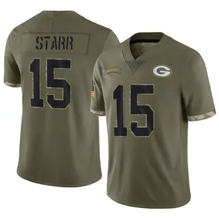 Bart Starr Green Bay Packers Men's Limited 2022 Salute To Service Nike Jersey - Olive