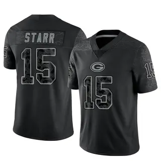 Bart Starr Green Bay Packers Men's Limited Reflective Nike Jersey - Black