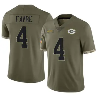 Brett Favre Green Bay Packers Men's Limited 2022 Salute To Service Nike Jersey - Olive