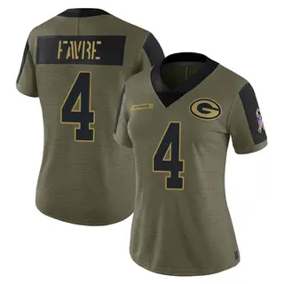 Brett Favre Green Bay Packers Women's Limited 2021 Salute To Service Nike Jersey - Olive