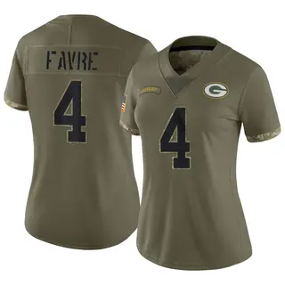 Brett Favre Green Bay Packers Women's Limited 2022 Salute To Service Nike Jersey - Olive