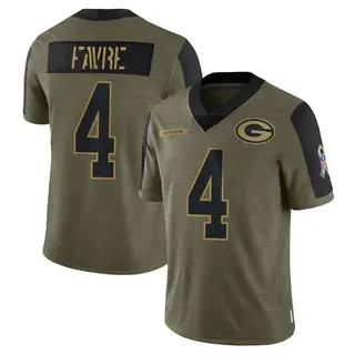 Brett Favre Green Bay Packers Youth Limited 2021 Salute To Service Nike Jersey - Olive