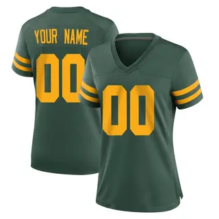 Custom Green Bay Packers Women's Game Custom Alternate Nike Jersey - Green