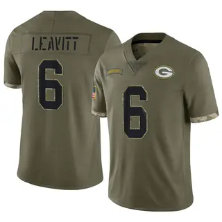 Dallin Leavitt Green Bay Packers Men's Limited 2022 Salute To Service Nike Jersey - Olive