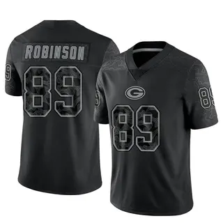 Dave Robinson Green Bay Packers Men's Limited Reflective Nike Jersey - Black