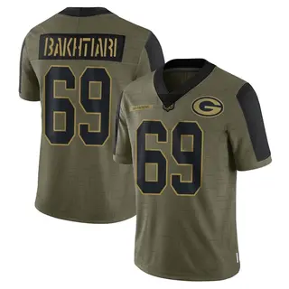 David Bakhtiari Green Bay Packers Men's Limited 2021 Salute To Service Nike Jersey - Olive