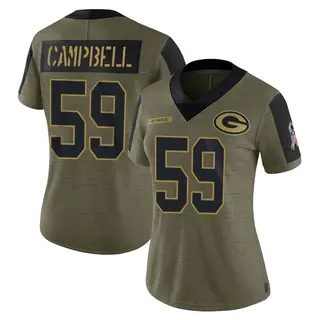 De'Vondre Campbell Green Bay Packers Women's Limited 2021 Salute To Service Nike Jersey - Olive