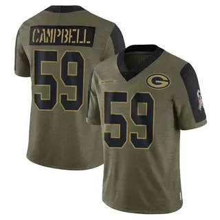 De'Vondre Campbell Green Bay Packers Youth Limited 2021 Salute To Service Nike Jersey - Olive