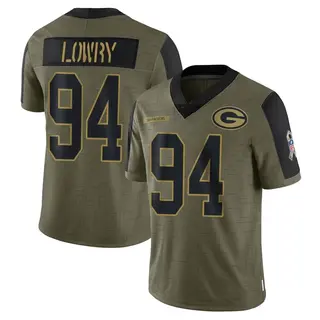 Dean Lowry Green Bay Packers Youth Limited 2021 Salute To Service Nike Jersey - Olive