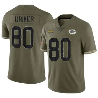 Donald Driver Green Bay Packers Men's Limited 2022 Salute To Service Nike Jersey - Olive