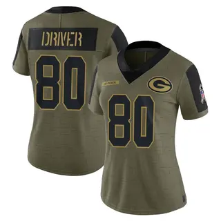 Donald Driver Green Bay Packers Women's Limited 2021 Salute To Service Nike Jersey - Olive