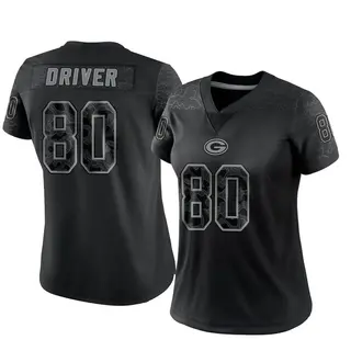 Donald Driver Green Bay Packers Women's Limited Reflective Nike Jersey - Black