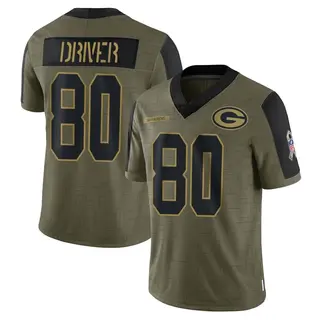 Donald Driver Green Bay Packers Youth Limited 2021 Salute To Service Nike Jersey - Olive