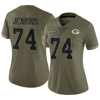 Elgton Jenkins Green Bay Packers Women's Limited 2022 Salute To Service Nike Jersey - Olive