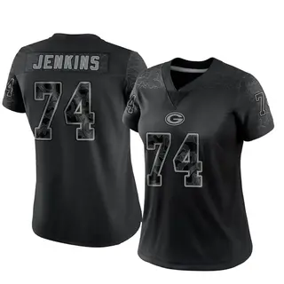 Elgton Jenkins Green Bay Packers Women's Limited Reflective Nike Jersey - Black