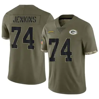 Elgton Jenkins Green Bay Packers Youth Limited 2022 Salute To Service Nike Jersey - Olive
