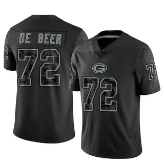 Gerhard de Beer Green Bay Packers Men's Limited Reflective Nike Jersey - Black