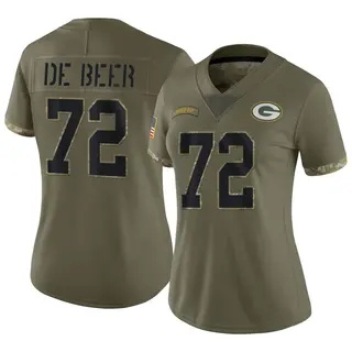 Gerhard de Beer Green Bay Packers Women's Limited 2022 Salute To Service Nike Jersey - Olive