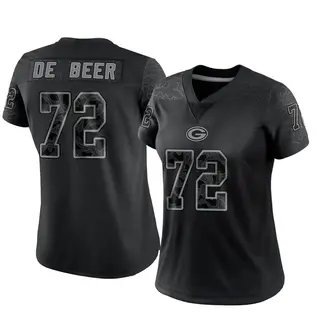 Gerhard de Beer Green Bay Packers Women's Limited Reflective Nike Jersey - Black