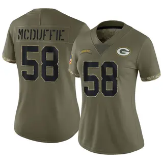 Isaiah McDuffie Green Bay Packers Women's Limited 2022 Salute To Service Nike Jersey - Olive