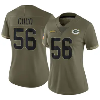 Jack Coco Green Bay Packers Women's Limited 2022 Salute To Service Nike Jersey - Olive