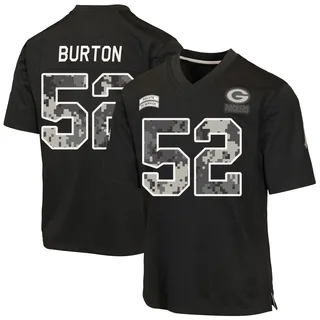 Jager Burton Green Bay Packers Men's Game 2026 Salute to Service Nike Jersey - Black