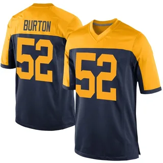 Jager Burton Green Bay Packers Men's Game Alternate Nike Jersey - Navy