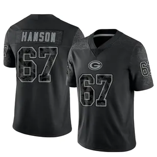 Jake Hanson Green Bay Packers Men's Limited Reflective Nike Jersey - Black
