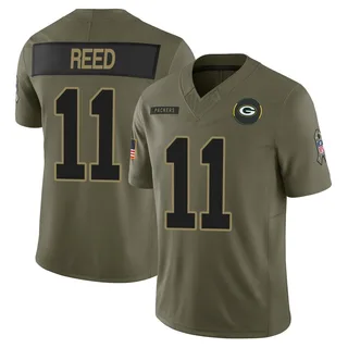 Jayden Reed Green Bay Packers Men's Limited 2025 Salute to Service Nike Jersey - Olive