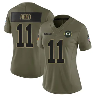 Jayden Reed Green Bay Packers Women's Limited 2025 Salute to Service Nike Jersey - Olive