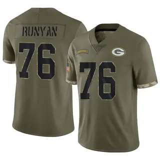Jon Runyan Green Bay Packers Men's Limited 2022 Salute To Service Nike Jersey - Olive