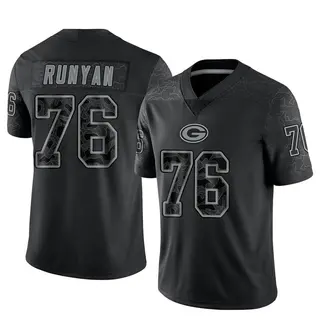 Jon Runyan Green Bay Packers Men's Limited Reflective Nike Jersey - Black