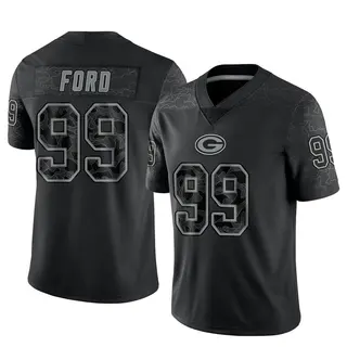 Jonathan Ford Green Bay Packers Men's Limited Reflective Nike Jersey - Black