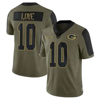 Jordan Love Green Bay Packers Men's Limited 2021 Salute To Service Nike Jersey - Olive