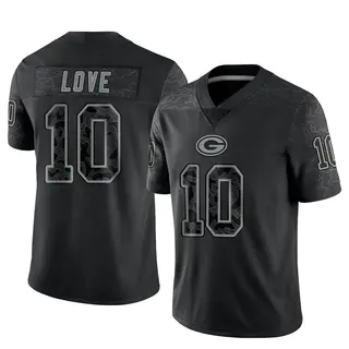 Jordan Love Green Bay Packers Men's Limited Reflective Nike Jersey - Black