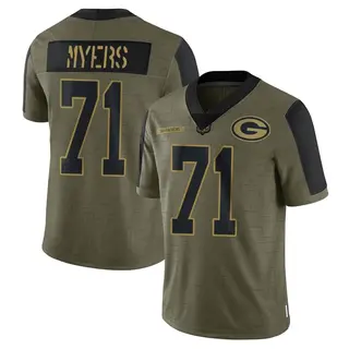 Josh Myers Green Bay Packers Men's Limited 2021 Salute To Service Nike Jersey - Olive