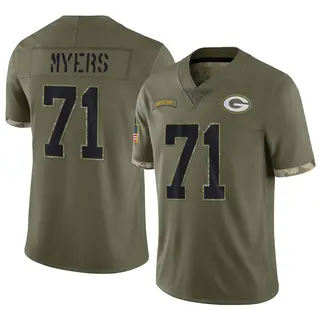Josh Myers Green Bay Packers Men's Limited 2022 Salute To Service Nike Jersey - Olive