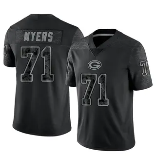 Josh Myers Green Bay Packers Men's Limited Reflective Nike Jersey - Black