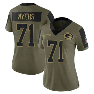 Josh Myers Green Bay Packers Women's Limited 2021 Salute To Service Nike Jersey - Olive