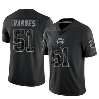 Krys Barnes Green Bay Packers Men's Limited Reflective Nike Jersey - Black